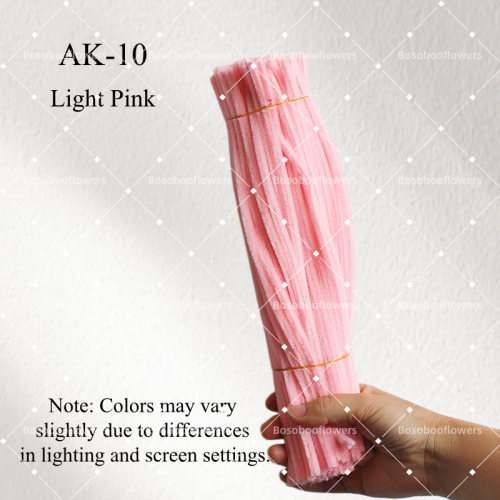 AK-10 Light Pink Pipe Cleaners Chenille Stems Fuzzy Stick Twisting Stick DIY Art Craft Supplies Bending Wires for Kids School Education Adults Floral Arrangement