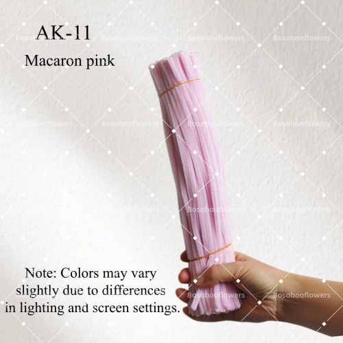 AK-11 Macaron Pink Pipe Cleaners Chenille Stems Fuzzy Stick Twisting Stick DIY Art Craft Supplies Bending Wires for Kids School Education Adults Floral Arrangement