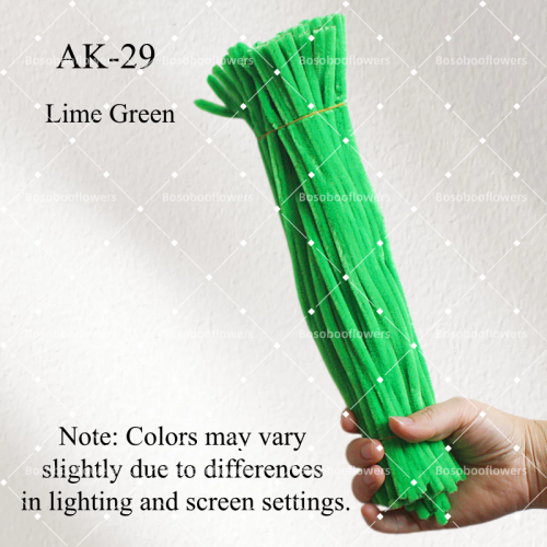 AK-29 Lime Green Pipe Cleaners Chenille Stems Fuzzy Stick Twisting Stick DIY Art Craft Supplies Bending Wires for Kids School Education Adults Floral Arrangement